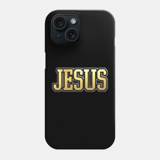 Shiny black and Gold JESUS word ver11 Phone Case