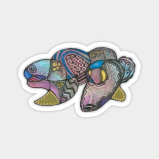 Neurographic Doodled Fantasy Animal Magnet