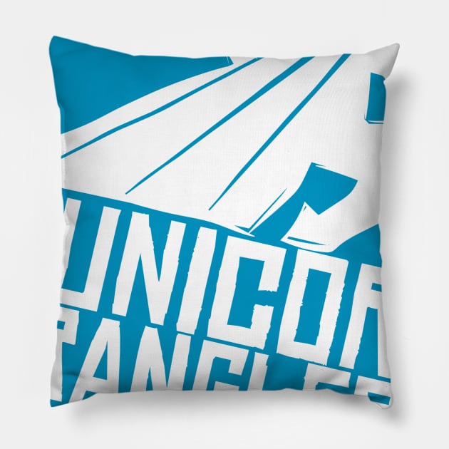 The Unicorn Wranglers Logo (White) Pillow by The Unicorn Wranglers