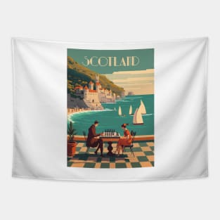 Scotland Coastline Chess Travel Art Poster Tapestry