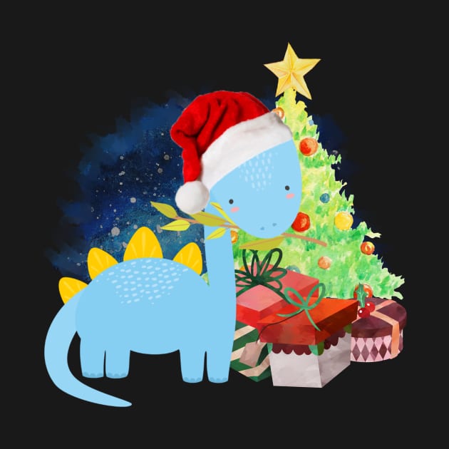 Brachiosaurus: a Dinosaur Christmas by tribbledesign