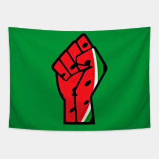 Watermelon Palestine Black Power Fist - Right Side - Back Tapestry