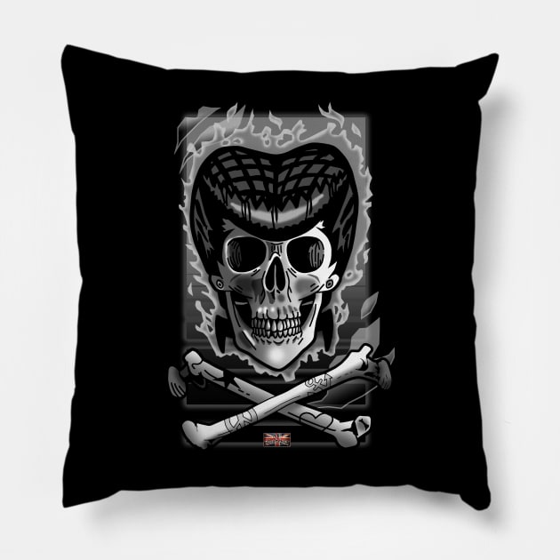 Pompadour Skull Pillow by AJH designs UK