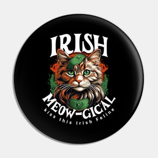 IRISH MEOW-GICAL CAT Feline Kitty Design Pin