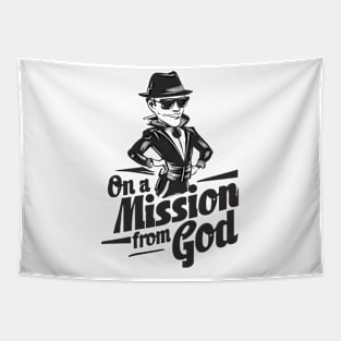 Christian Missionary Tee - On A Mission From God Shirt - Faithful Work Apparel Tapestry