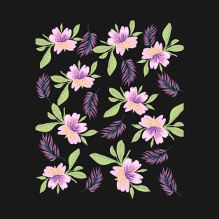 Colorful Flowers And Leaves T-Shirt