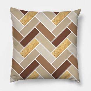 BROWN AND GOLD SCANDI CHEVRONS Pillow