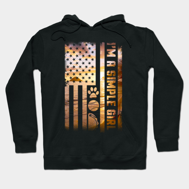 I M A Simple Girl Softball Dogs Tacos American Flag Funny Funny