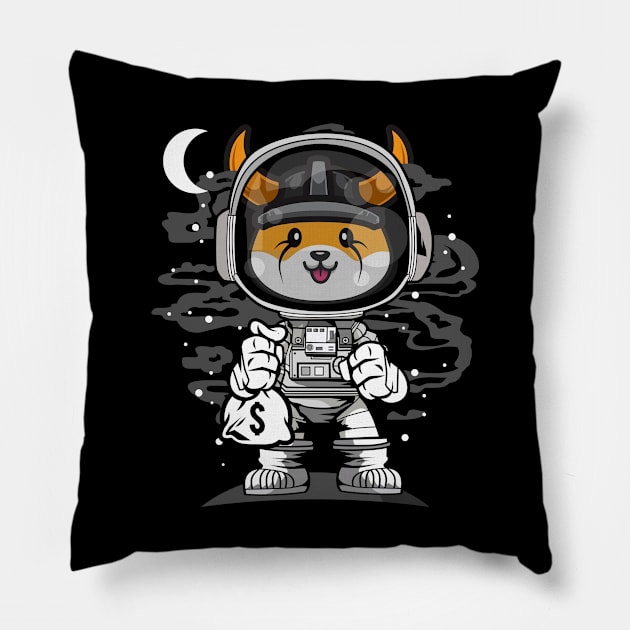 Astronaut Floki Inu Coin Floki Army To The Moon Crypto Token Cryptocurrency Wallet Birthday Gift For Men Women Kids Pillow by Thingking About