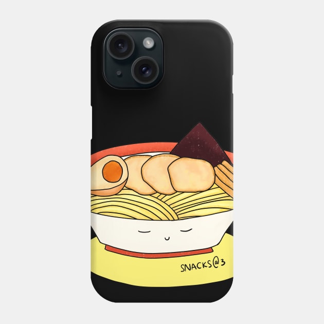 Tonkotsu ramen in bowl Phone Case by Snacks At 3