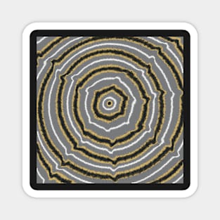 Liquified spirals in grey, black, gold, and white Magnet