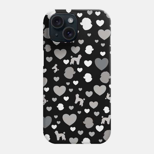 Poodle Love Hearts Standard Poodle Valentine's Day Gift Phone Case by DoggyStyles
