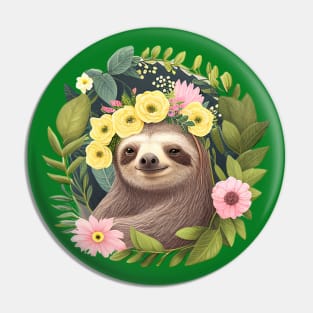 Smiling Sloth for Animal and Nature Lovers Pin