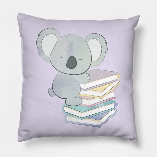 KOALA READS Pillow by Catarinabookdesigns