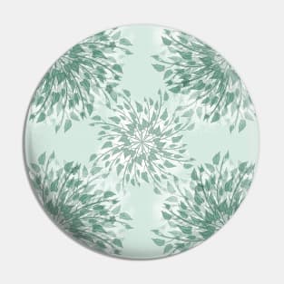 Green Leaves Mandala Pattern Pin