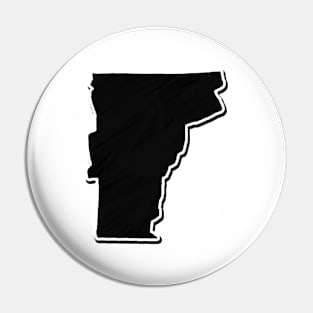 Black Vermont Outline Pin