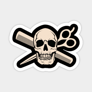 Skull, Scissors & Comb - Barber Graphic Magnet