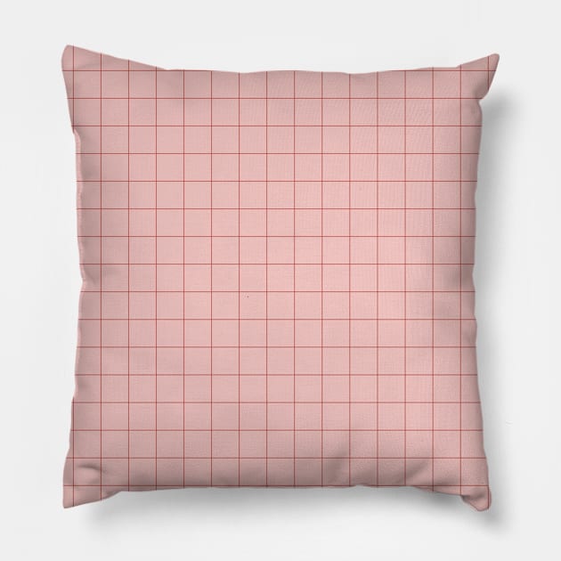 simple pink red lines boho grid Pillow by mariacaballer