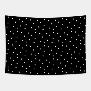 Polk Dots Pattern Black Tapestry