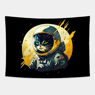 Astronaut cat splash art Tapestry