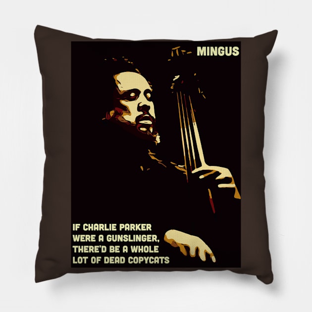 Mingus talks Bird. Pillow by Corry Bros Mouthpieces - Jazz Stuff Shop