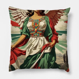 Angel de la Independencia Mexico Tourism Vintage Poster 3 Pillow