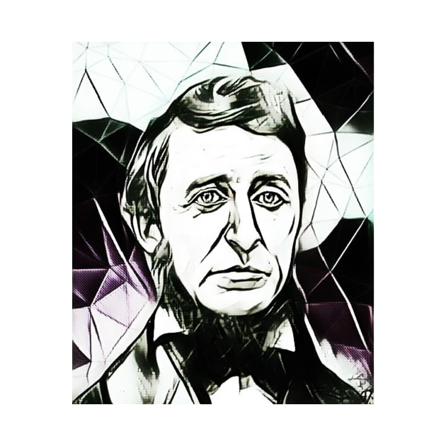 Henry David Thoreau Black and White Portrait | Henry David Thoreau Artwork 4 by JustLit