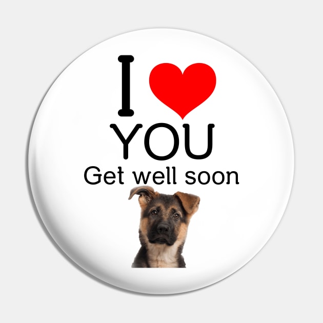 Dog Get Well Soon Love Gift Pin by NivousArts