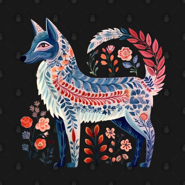 A Cute Blue Fox Scandinavian Art Style by Studio Red Koala