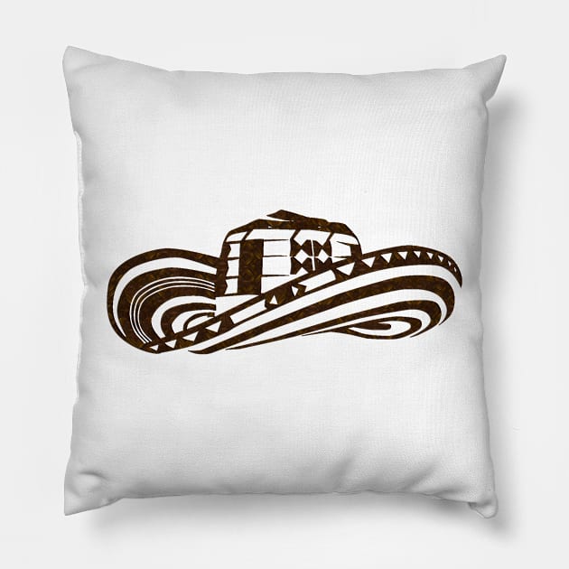 Colombian Sombrero Vueltiao (Coffee Bean Drawing) Pillow by Diego-t
