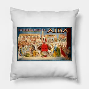 VERDI AIDA by Hippodrome Opera Co 1908 Cleaveland Vintage Theater Art Poster Pillow