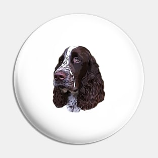 Springer Spaniel Liver and White Pin