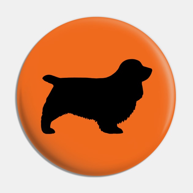 Sussex Spaniel Silhouette Pin by Coffee Squirrel