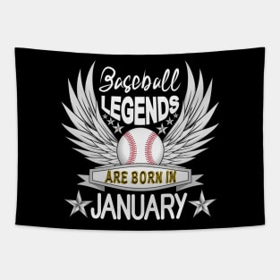 Baseball Legends Are Born In January Tapestry