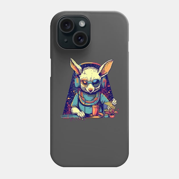 Cool bunny as DJ with broken sunglasses Phone Case by Unelmoija