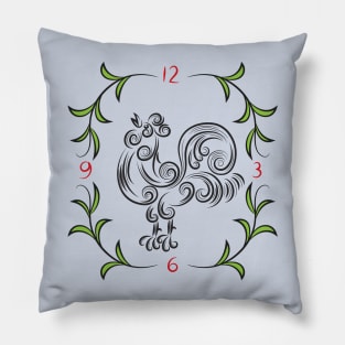 Rooster O'clock Pillow