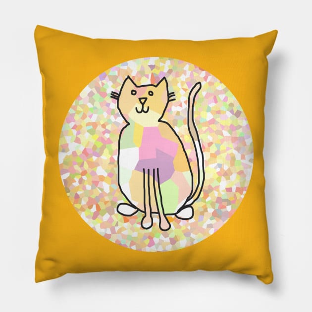 Cat on Pale Yellow Pillow by ellenhenryart