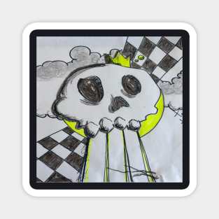 Skull chessboard king Magnet