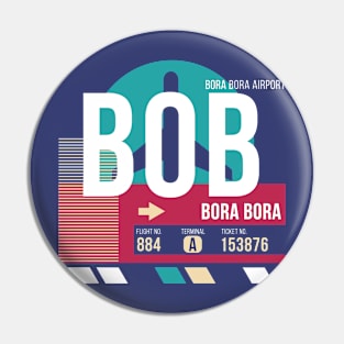 Bora Bora (BOB) Airport Code Baggage Tag Pin