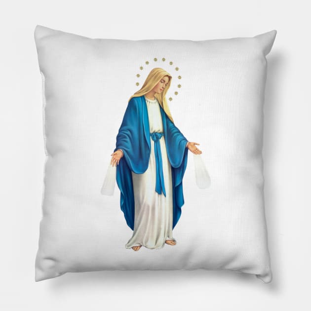 Our Lady, Mary Pillow by SouthPrints