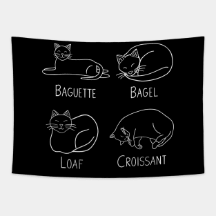 4 Bread Cats (white) Tapestry