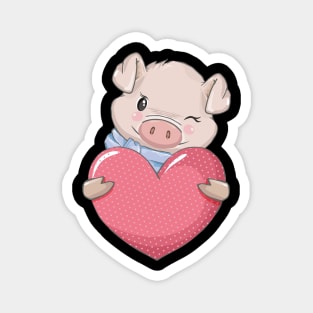 Cute Valentine Pig Magnet