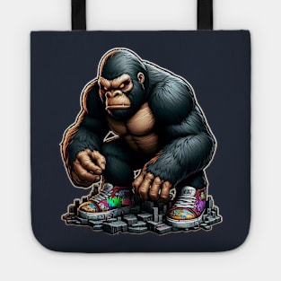 angry gorilla wearing shoes Tote