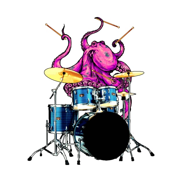 Drummer giant octopus Sticker by chompra