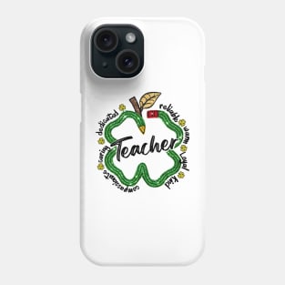 One Lucky Teacher, Teacher Pencils Patricks Day, St Patrick's Day, Shamrock Teacher Phone Case