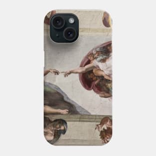 The Creation of Adam By Michelangelo Buonarroti, Touching Hands, Sistine Chapel Phone Case