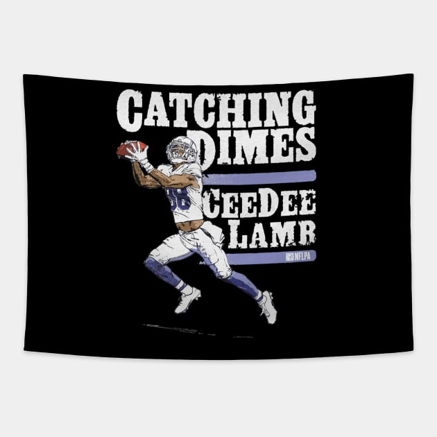 CeeDee Lamb Dallas Catching Dimes Tapestry by MASTER_SHAOLIN