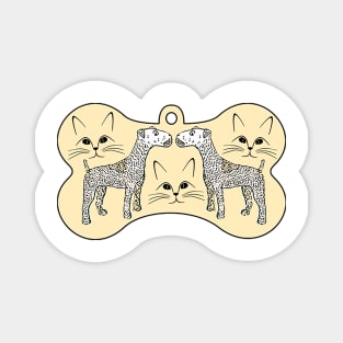 dogs and catteries together Magnet