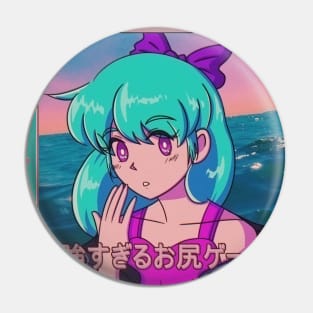 Vaporwave anime aesthetic retro vintage girl Pin