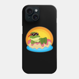 Frog at Swimming with Sunglasses Phone Case